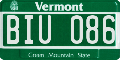 VT license plate BIU086