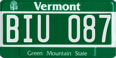 VT license plate BIU087