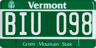 VT license plate BIU098