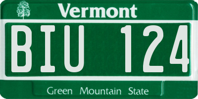 VT license plate BIU124