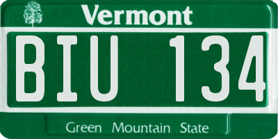 VT license plate BIU134