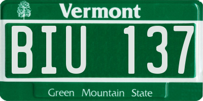 VT license plate BIU137