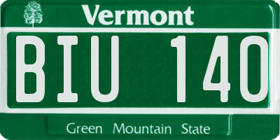 VT license plate BIU140