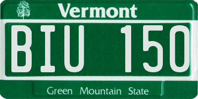 VT license plate BIU150