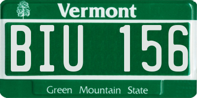 VT license plate BIU156