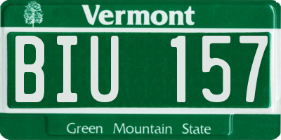 VT license plate BIU157