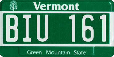 VT license plate BIU161