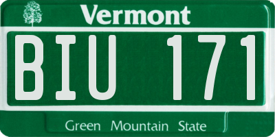 VT license plate BIU171