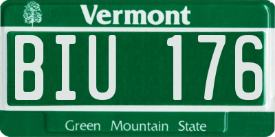 VT license plate BIU176