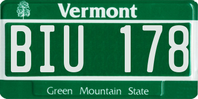 VT license plate BIU178