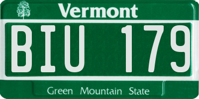 VT license plate BIU179