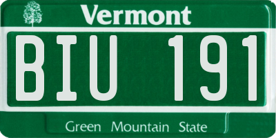 VT license plate BIU191