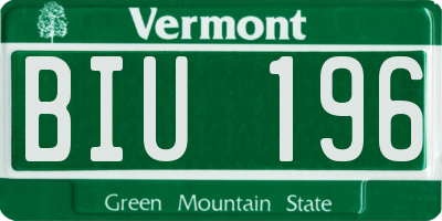 VT license plate BIU196