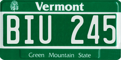 VT license plate BIU245