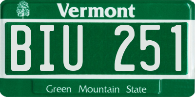 VT license plate BIU251