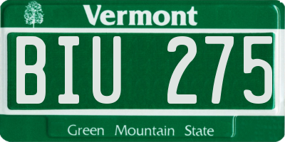 VT license plate BIU275