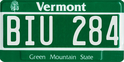 VT license plate BIU284