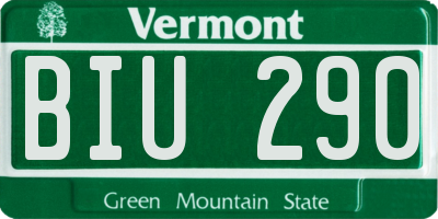 VT license plate BIU290