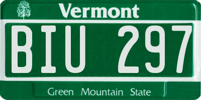 VT license plate BIU297