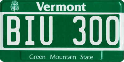 VT license plate BIU300