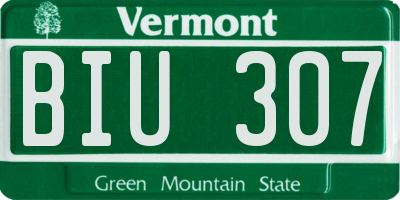 VT license plate BIU307