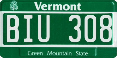 VT license plate BIU308