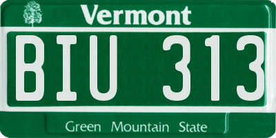 VT license plate BIU313