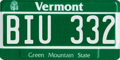 VT license plate BIU332