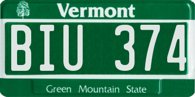 VT license plate BIU374