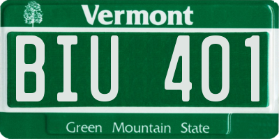 VT license plate BIU401