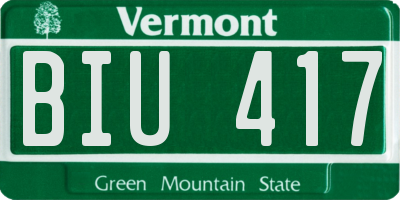 VT license plate BIU417