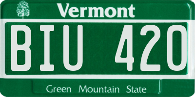 VT license plate BIU420