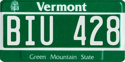 VT license plate BIU428