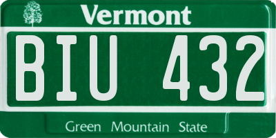 VT license plate BIU432
