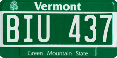 VT license plate BIU437