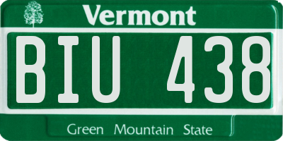 VT license plate BIU438
