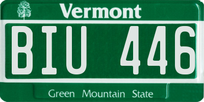 VT license plate BIU446