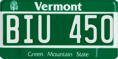 VT license plate BIU450
