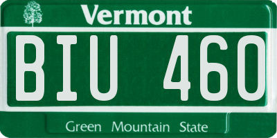 VT license plate BIU460