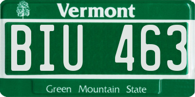 VT license plate BIU463