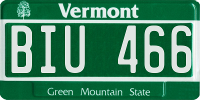 VT license plate BIU466