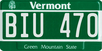 VT license plate BIU470