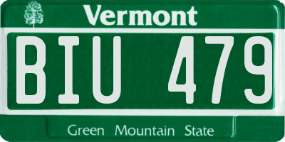 VT license plate BIU479