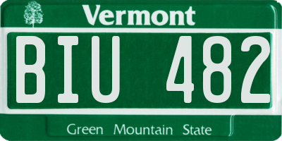 VT license plate BIU482