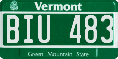 VT license plate BIU483