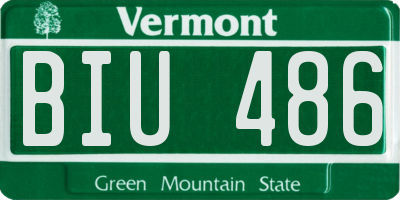 VT license plate BIU486