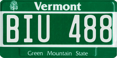 VT license plate BIU488