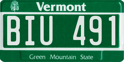 VT license plate BIU491