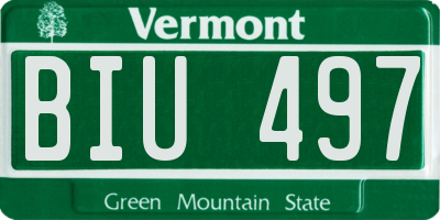 VT license plate BIU497