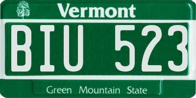 VT license plate BIU523